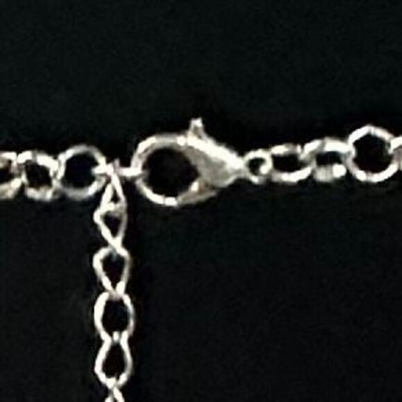 Lovely Cat's Eye Stone Necklace Deep Purple Silver-tone Chain Adjustable - Picture 6 of 7